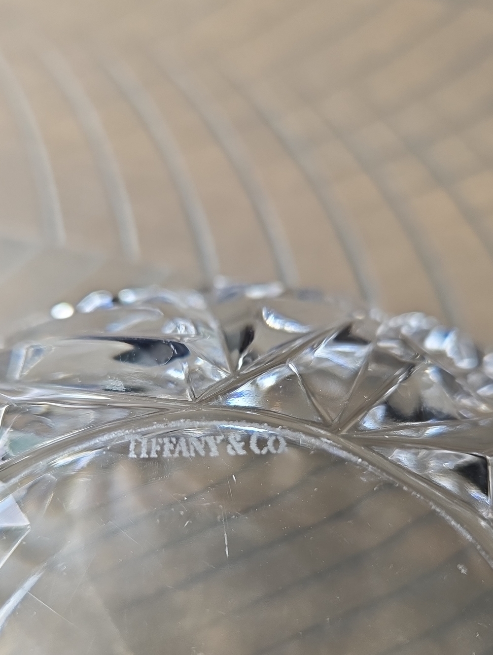 Tiffany & Co. Clear Crystal Bowl with Faceted Cut